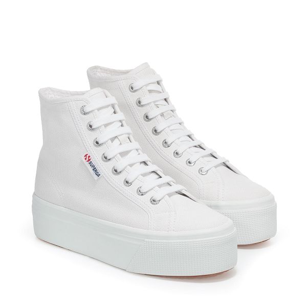 Superga 2708 White Platform Sneakers - Women's Sneakers USA | US5068214